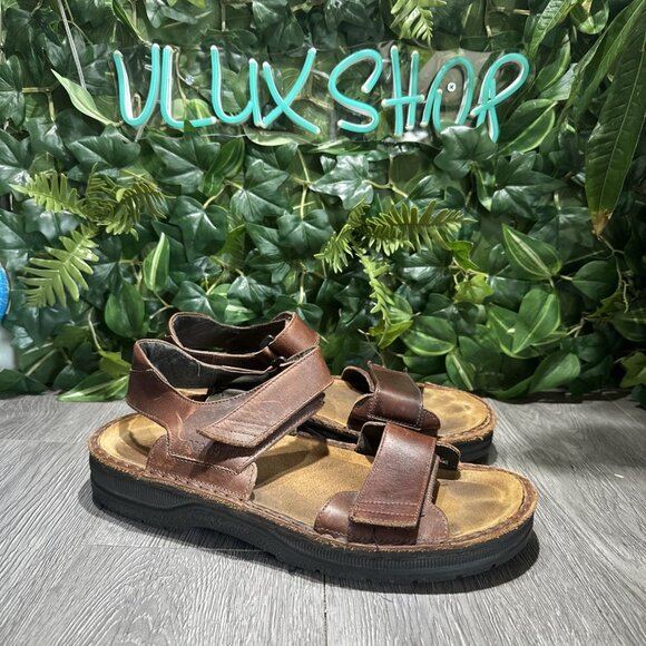 Naot Leather Brown Fisherman Adjustable Strap Sport Sandals Israel Men’s 45 main image 8